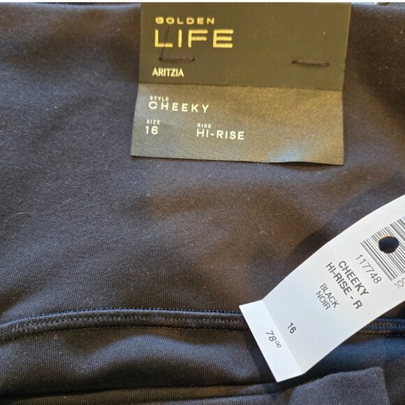 NWT Aritzia GOLDEN Life Cheeky Legging Black 16 - Picture 7 of 7